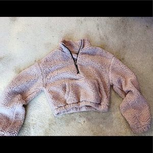 Brown Fuzzy Cropped pullover